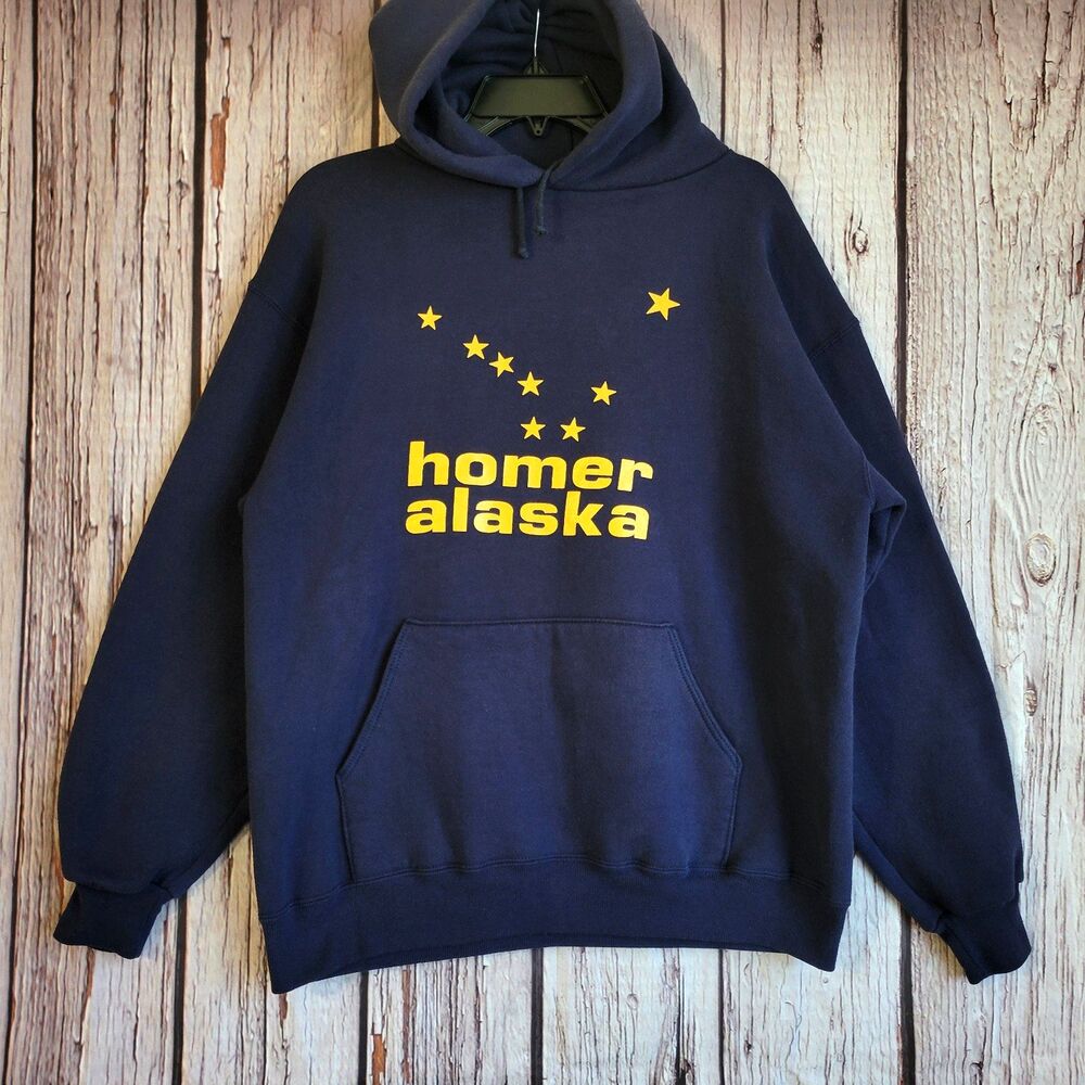Jerzees Super Sweats Hoodie Homer Alaska XL Made in USA Vintage 1980s - 1990s